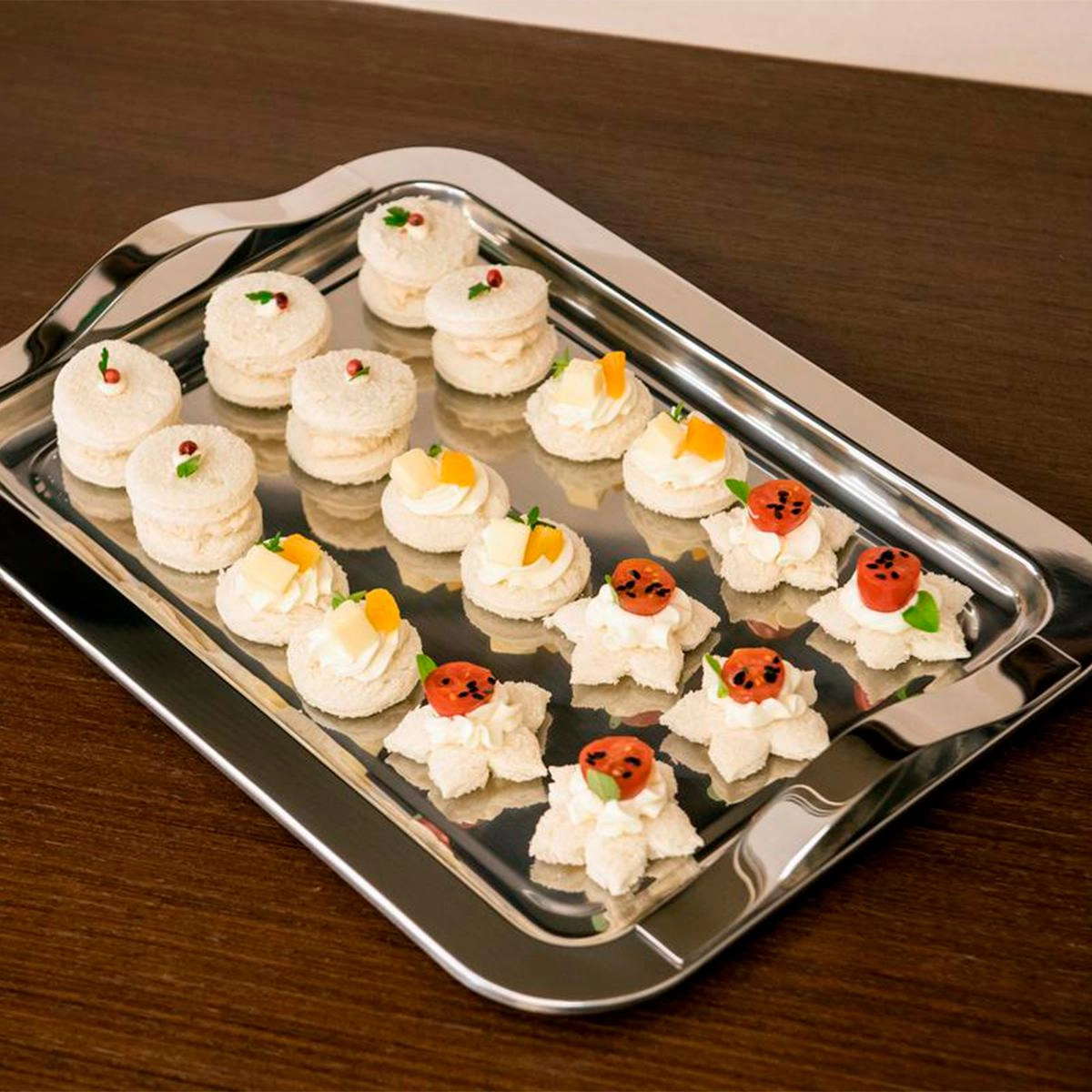 Bandeja retangular Santorini em inox 25 x 34,5 cm - Forma