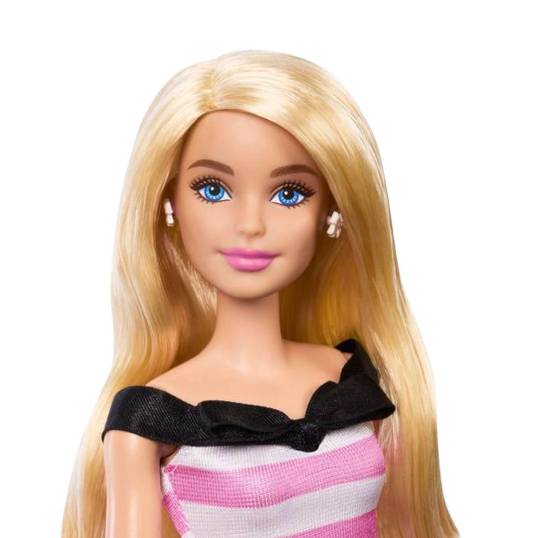 Barbie Aniversario Vestido Branco E Rosa Mattel