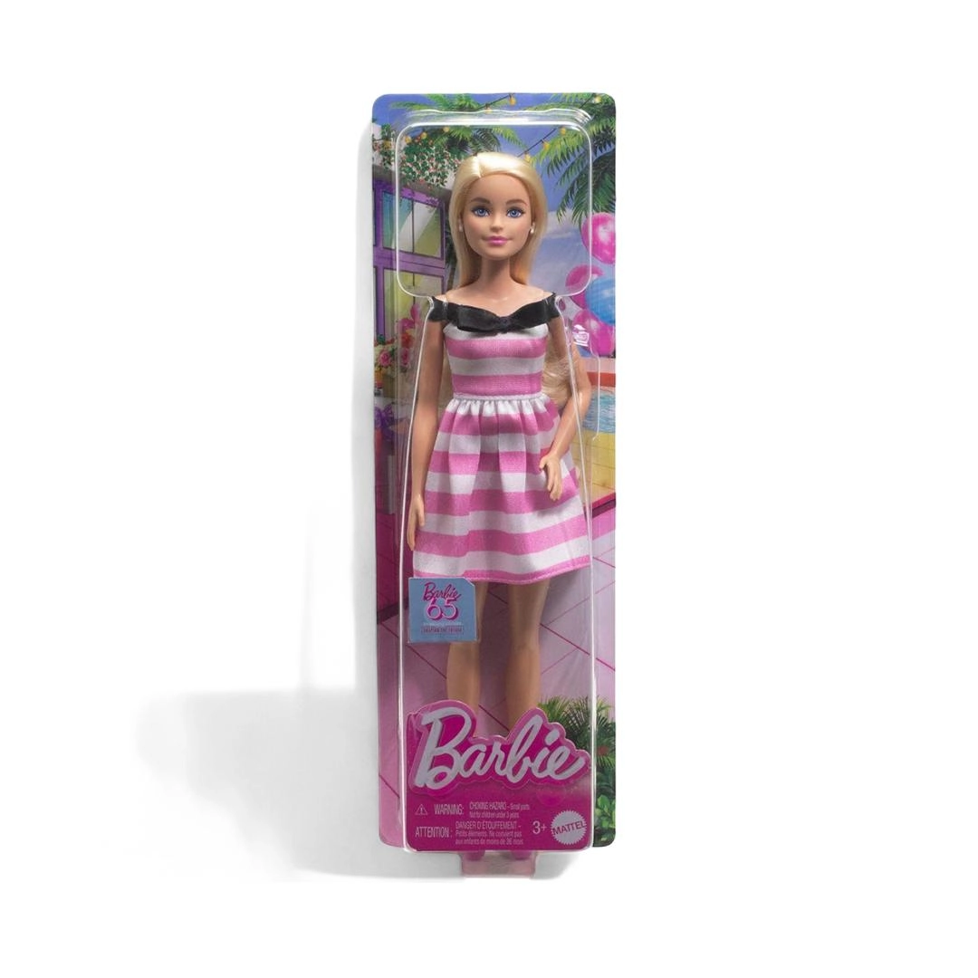 Barbie Aniversario Vestido Branco E Rosa Mattel