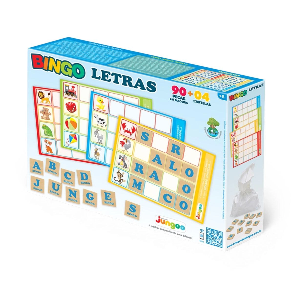 Bingo de letras 90 peças - Junges
