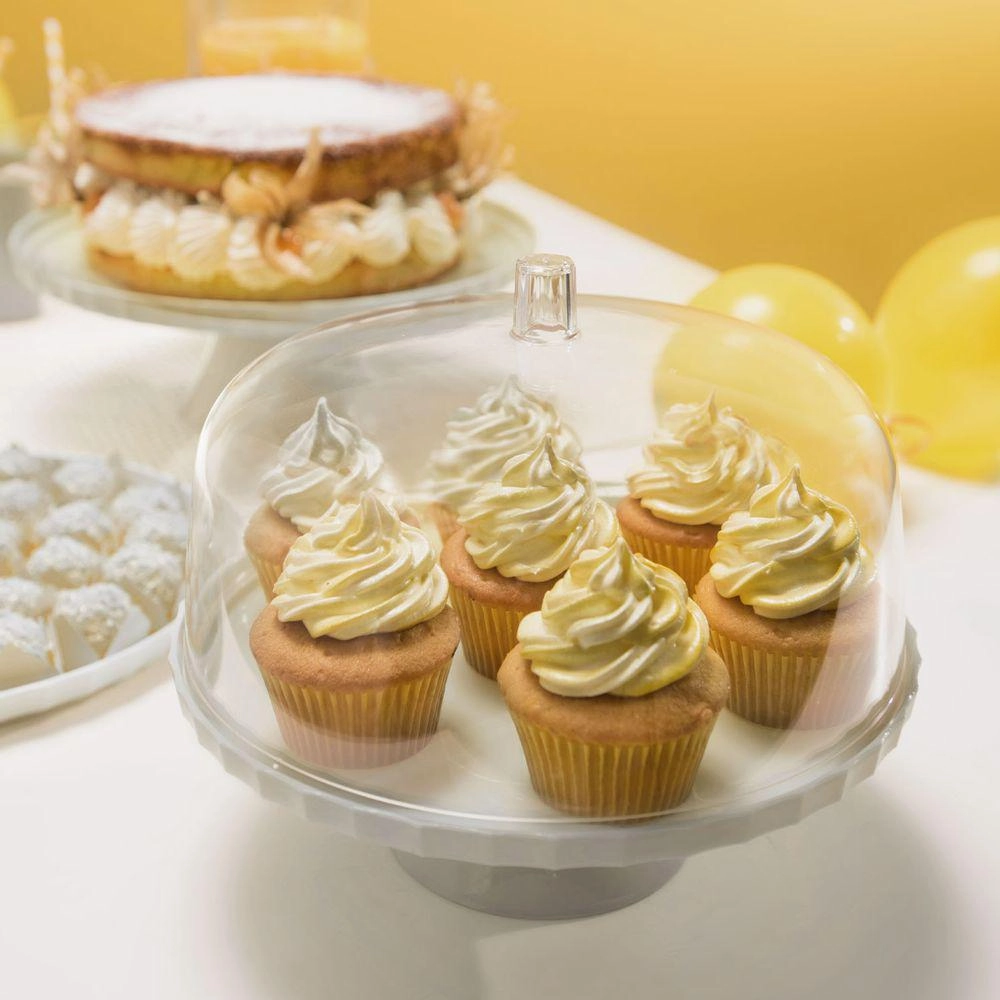 Boleira Festa com Cúpula e Pé 30 cm Martiplast Ou - Branco