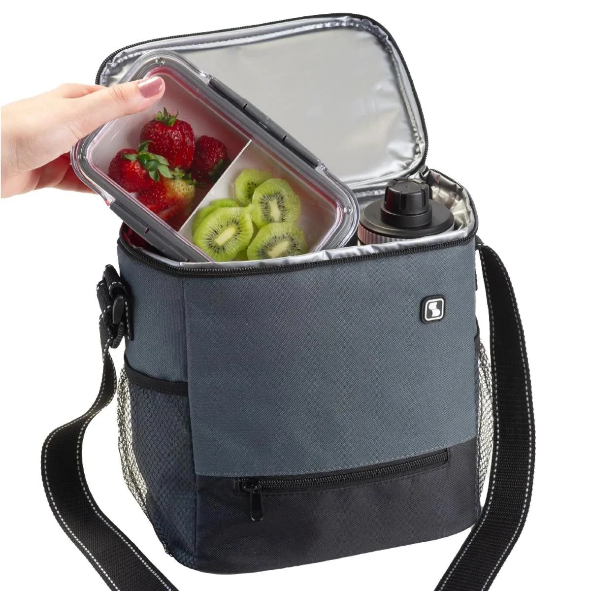 BOLSA TERMICA 09000017803 TROPICAL 7,5LTS PRETO/CINZA SOPRANO