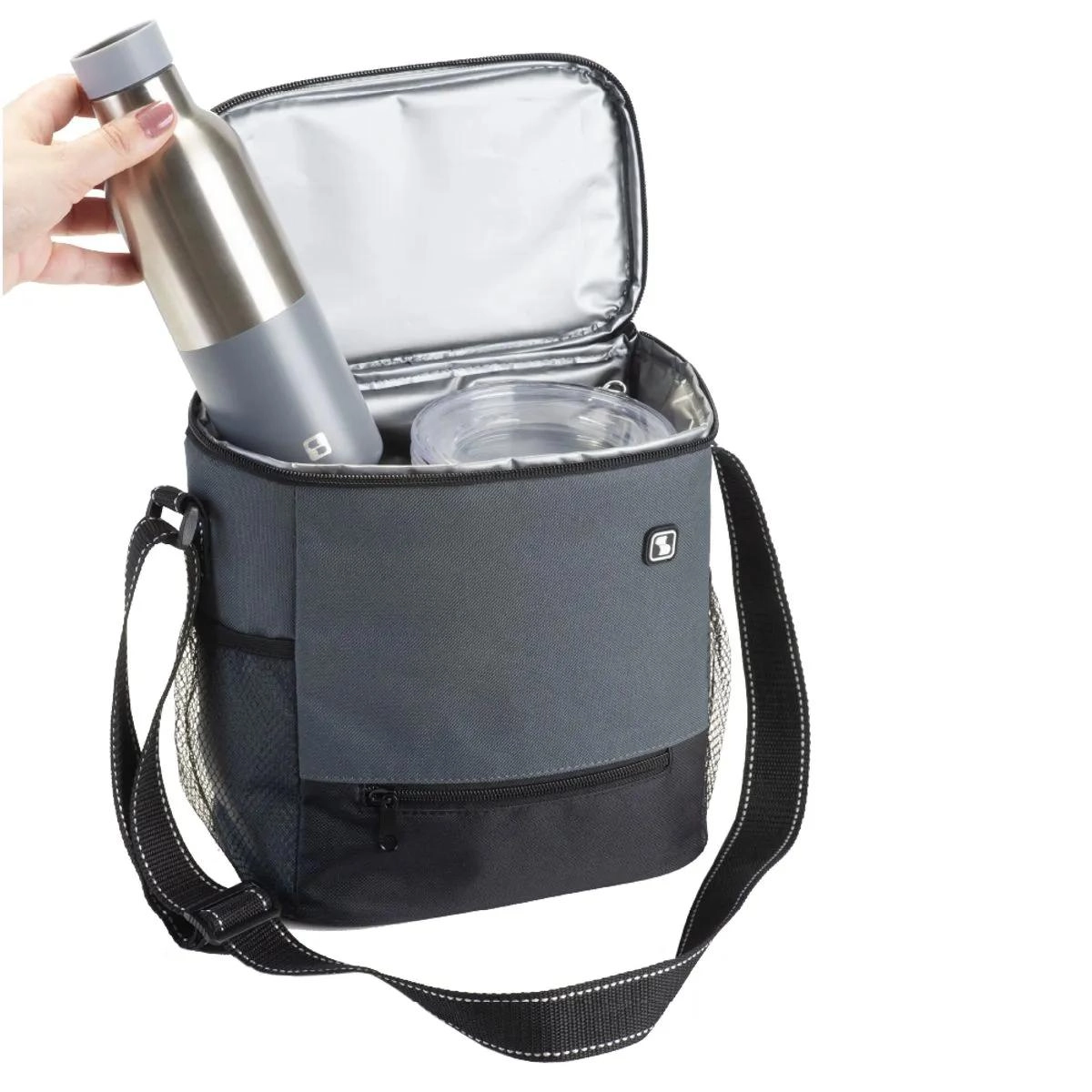 BOLSA TERMICA 09000017803 TROPICAL 7,5LTS PRETO/CINZA SOPRANO