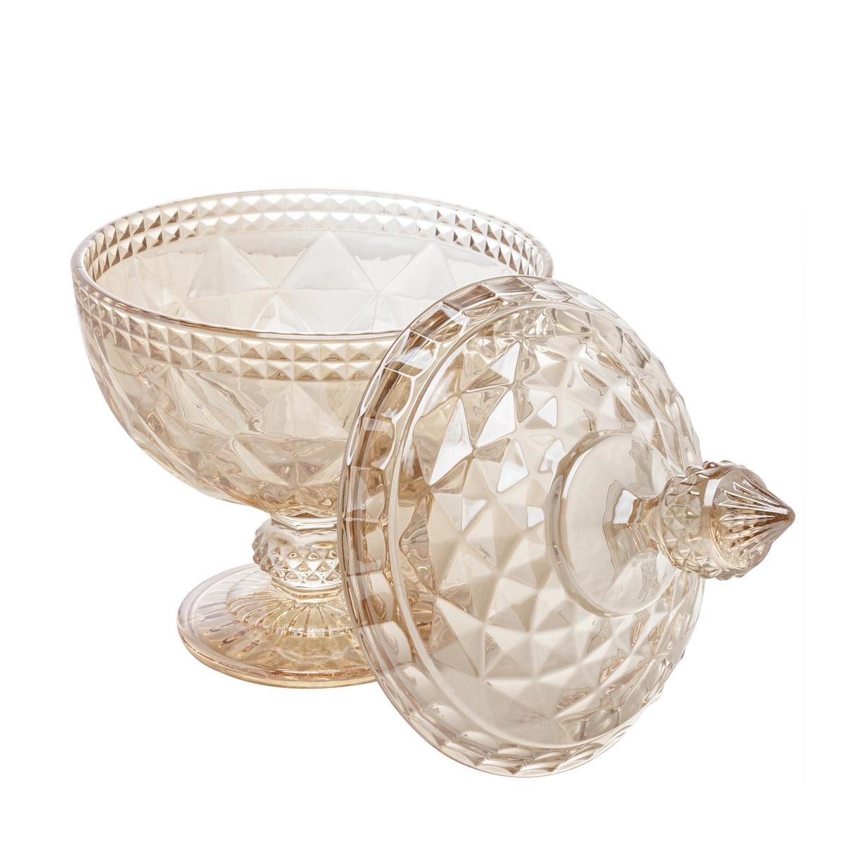 Bomboniere C/ Pe Diamond Ambar Metalizado 23cm Lyor Design