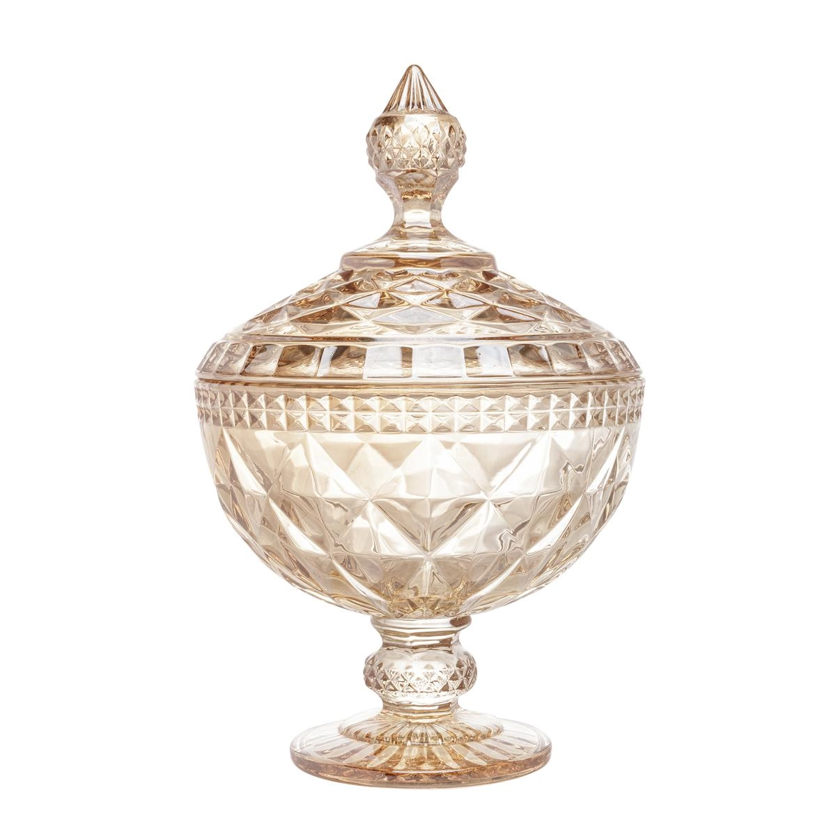 Bomboniere C/ Pe Diamond Ambar Metalizado 23cm Lyor Design