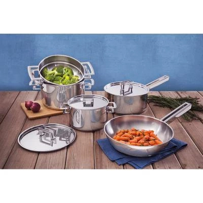 Caçarola brava com tampa em aço inox fundo triplo 20cm 2,9L - Tramontina