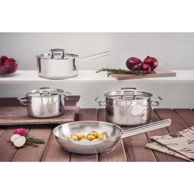 Caçarola funda brava com tampa em aço inox fundo triplo 20cm 3,6L - Tramontina