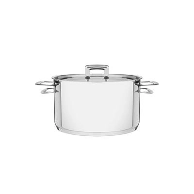 Caçarola funda brava com tampa em aço inox fundo triplo 20cm 3,6L - Tramontina