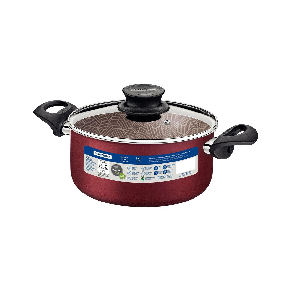 CACAROLA 28524/724 PARIS 24CM 4,9LTS VERMELHO TRAMONTINA