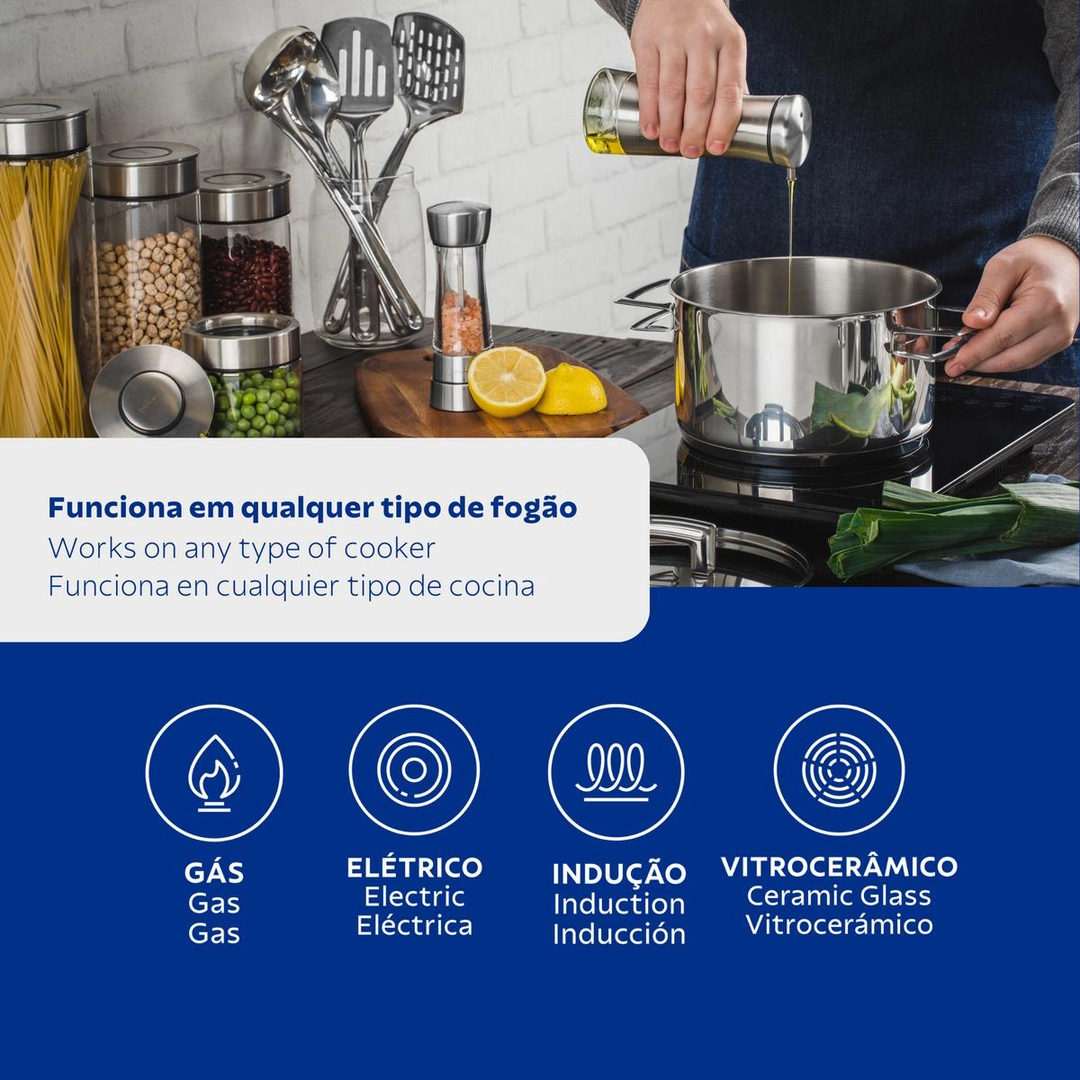 CACAROLA 62403/240 BRAVA 24CM 4,8LTS INOX TRAMONTINA