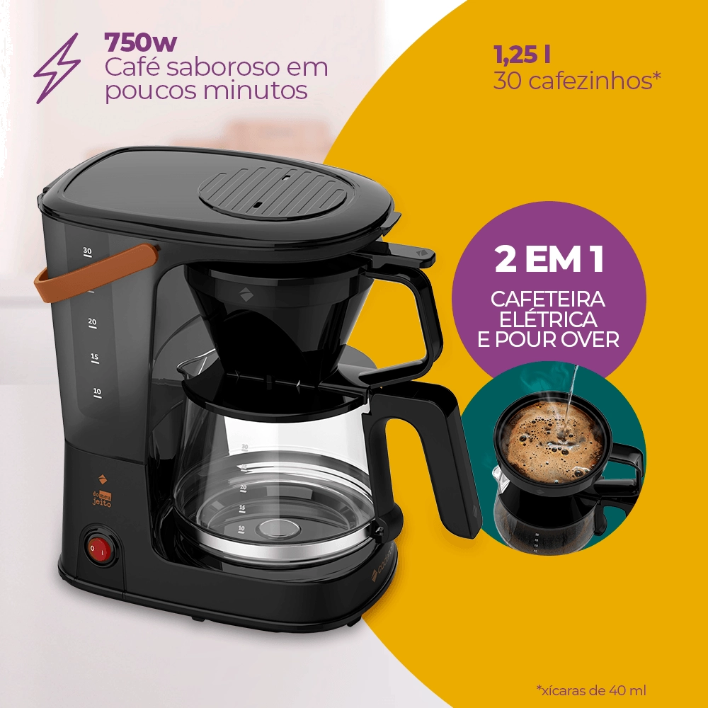 Cafeteira 2em1 Pour Over 220v Cadence - Preta