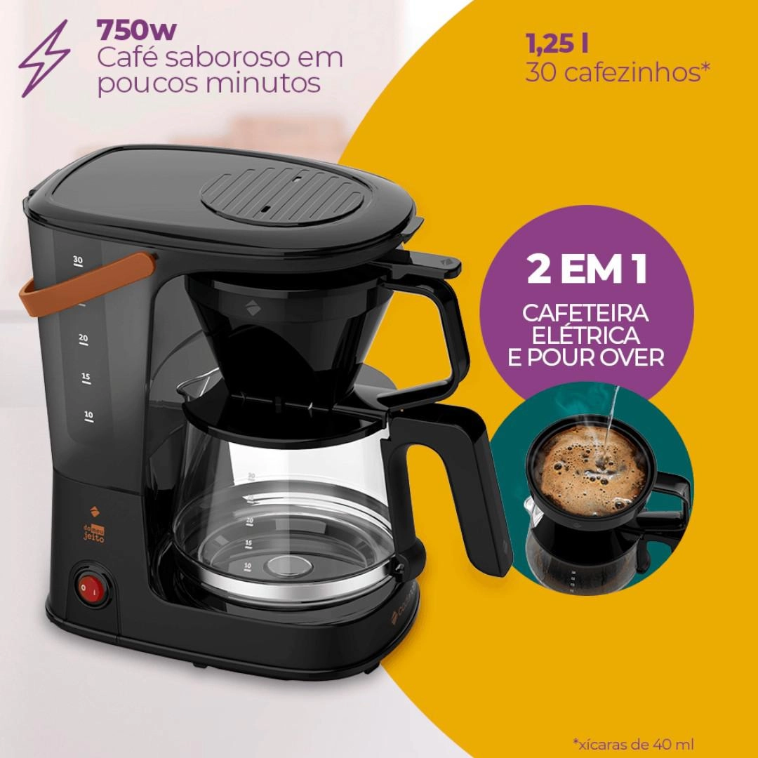 Cafeteira 2em1 Pour Over 220v Cadence - Preta