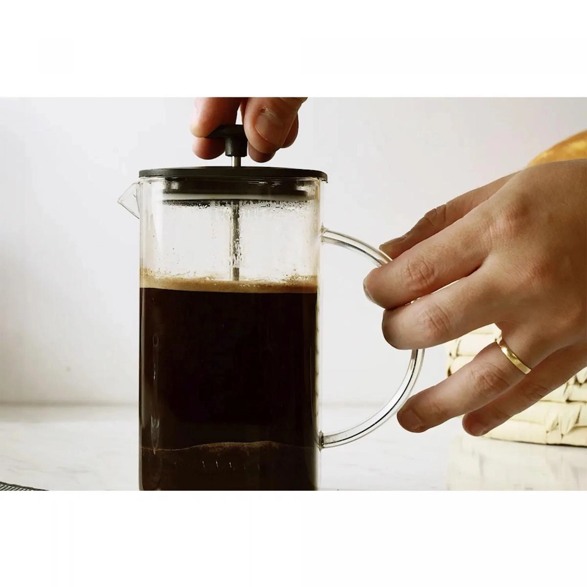 CAFETEIRA FRANCESA 220123 QUADRATTA 700ML VIDRO/PLASTICO LYOR DESIGN