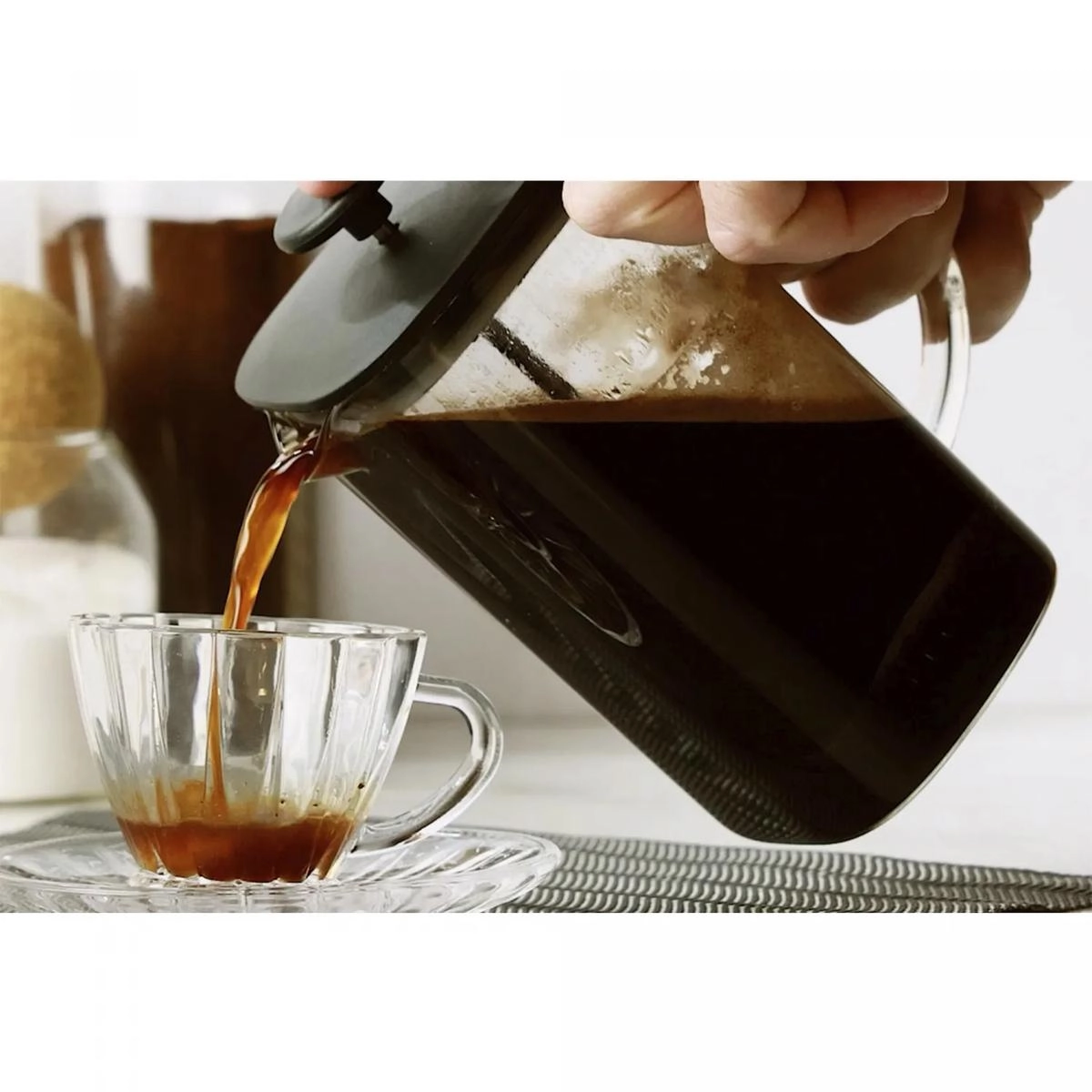 CAFETEIRA FRANCESA 220123 QUADRATTA 700ML VIDRO/PLASTICO LYOR DESIGN