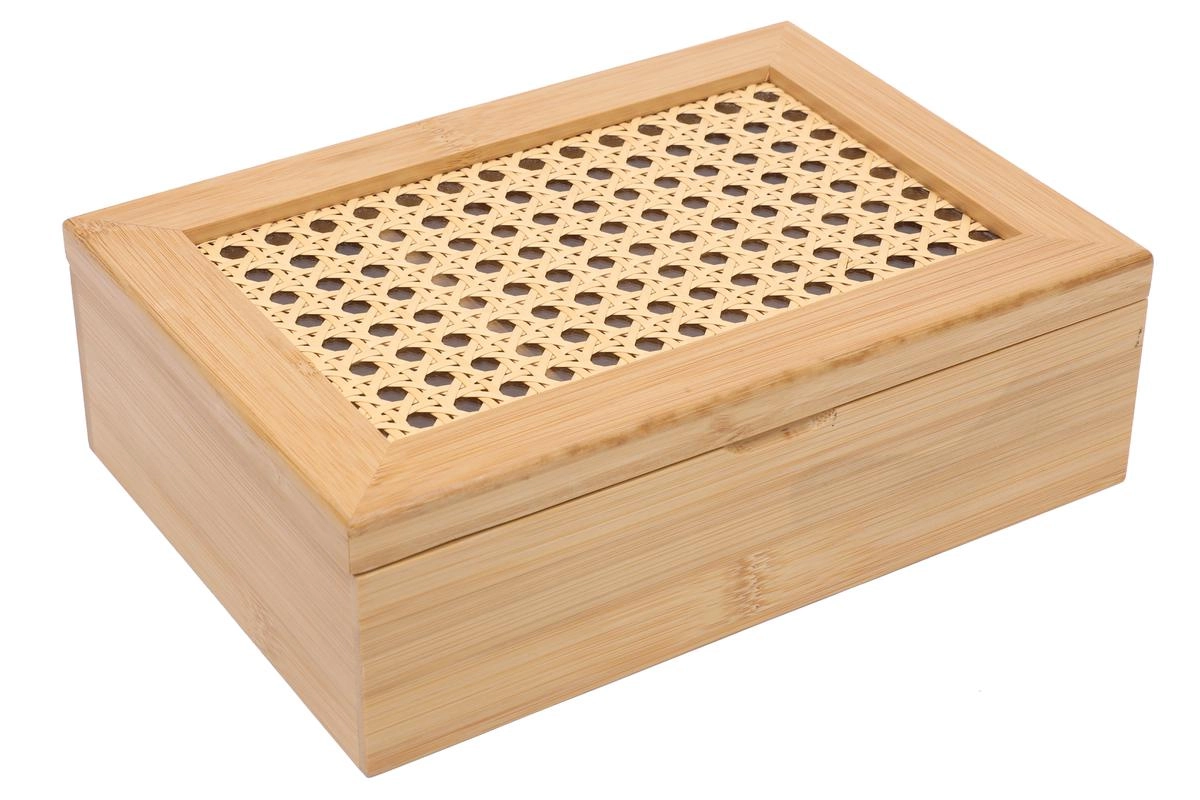 Caixa Cha/Especiarias Bambu C/ Palinha Mimo Style