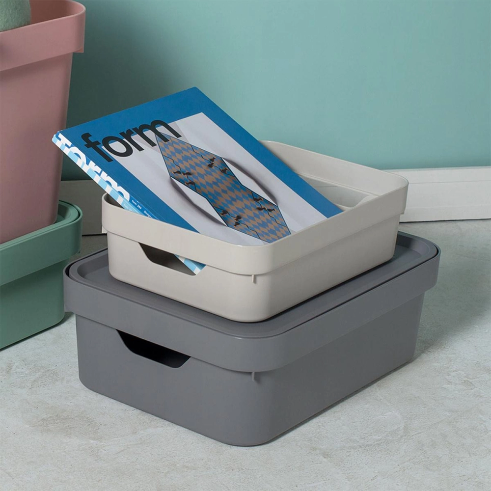 Caixa Organizadora Cc050 Cube Mini Bege Fechado Martiplast Ou