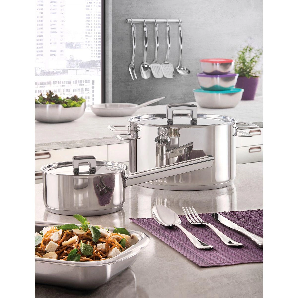 Caldeirão brava 20cm 4,6L com tampa e fundo triplo inox - Tramontina
