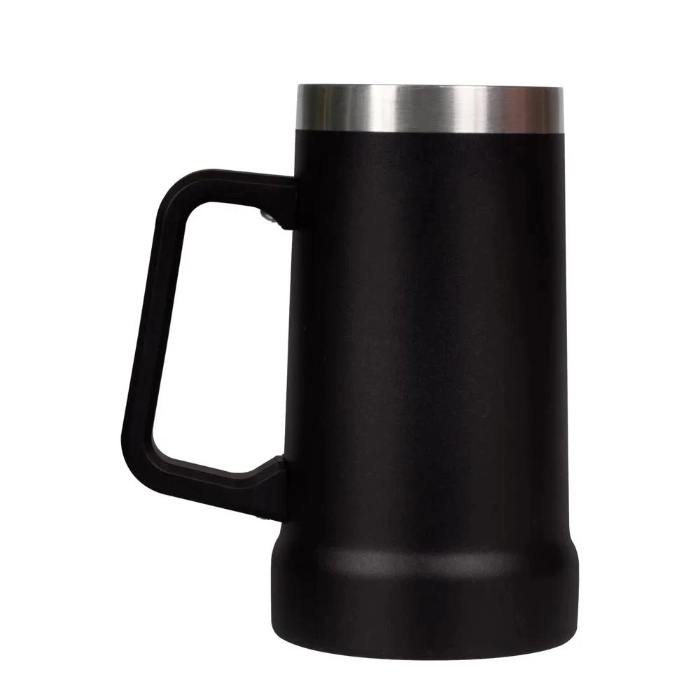CANECA CERVEJA TERMICA 8810 PRETA 500ML MOR