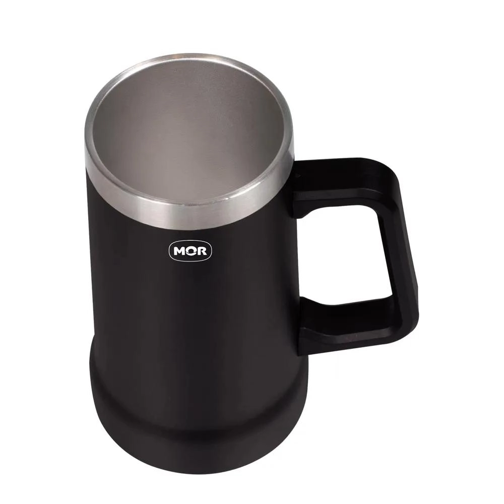 CANECA CERVEJA TERMICA 8810 PRETA 500ML MOR