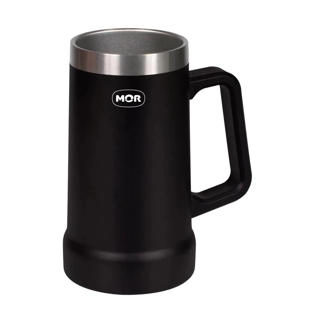 CANECA CERVEJA TERMICA 8810 PRETA 500ML MOR