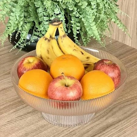 CENTRO MESA PRATP080GD GRAFFIATO BORDA DOURADA VIDRO 26CM C/PE ETILUX