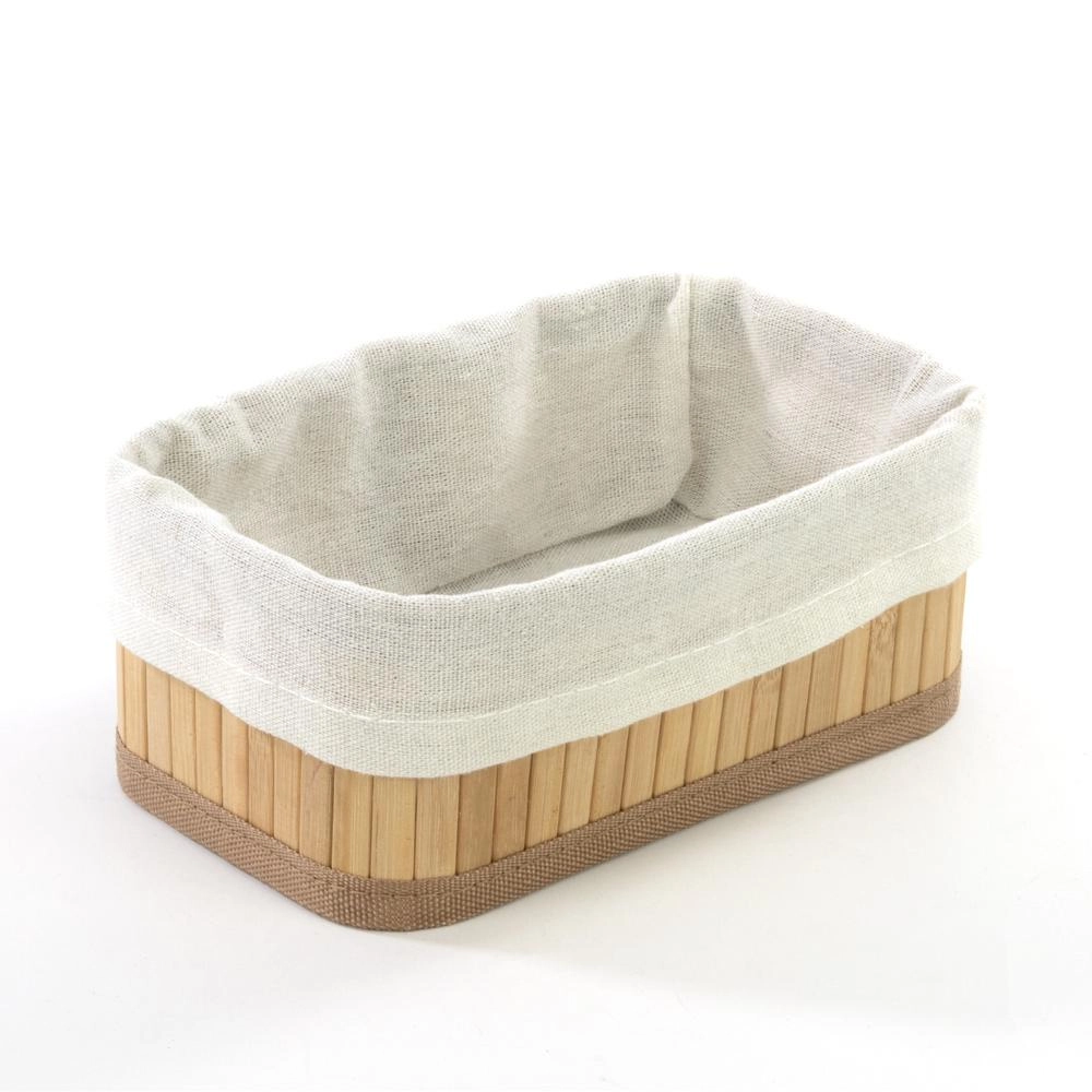 Cesto Organizador Dobravel Bambu Claro 20x12x8cm Mimo Style