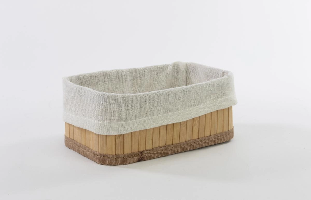 Cesto Organizador Dobravel Bambu Claro 20x12x8cm Mimo Style