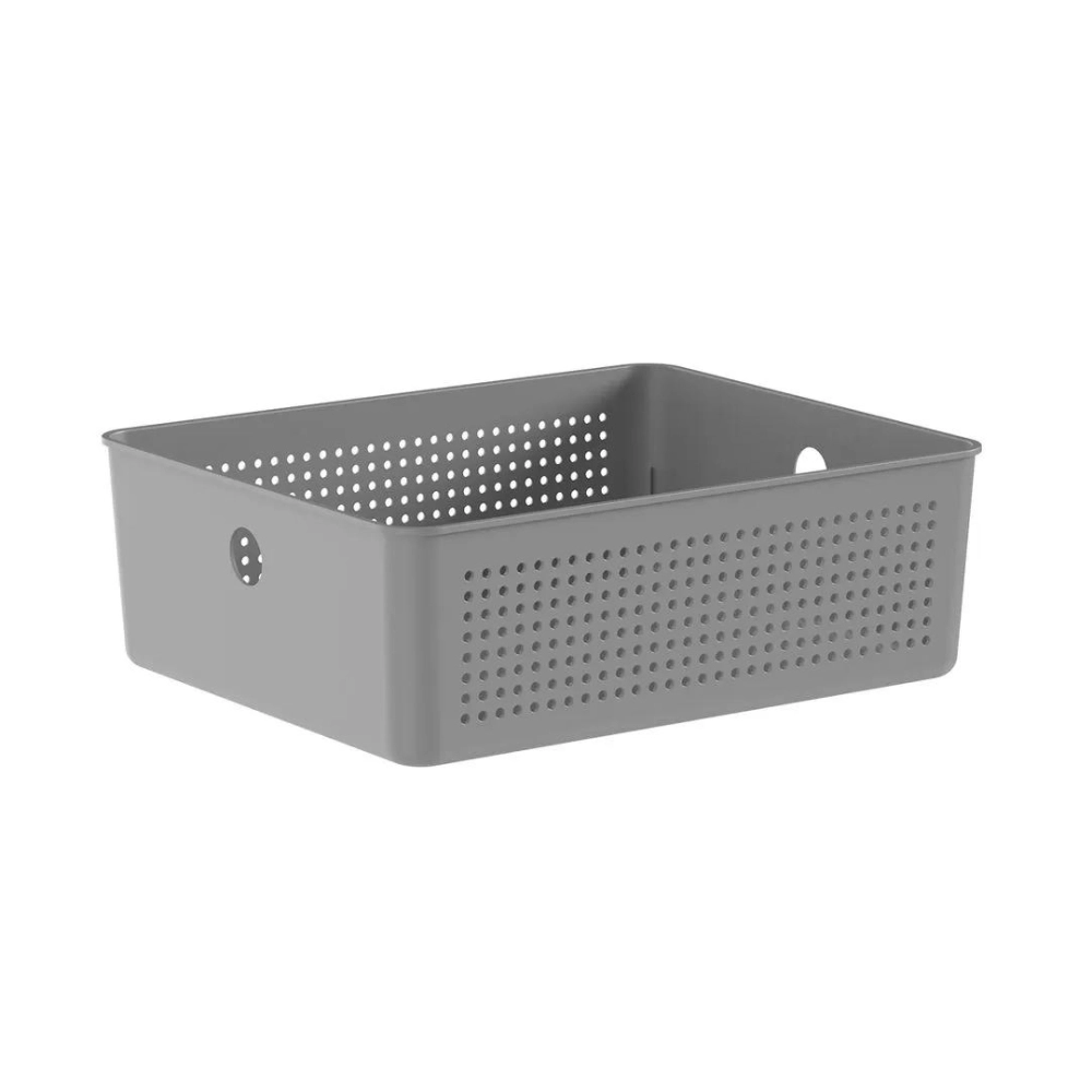 Cesto Organizador Flow 27x22x9cm Martiplast Ou- Chumbo