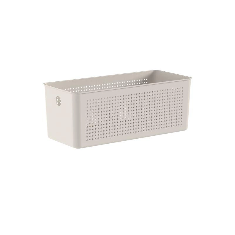 Cesto Organizador Flow 34x15x13cm Fechado Martiplast Ou - Bege