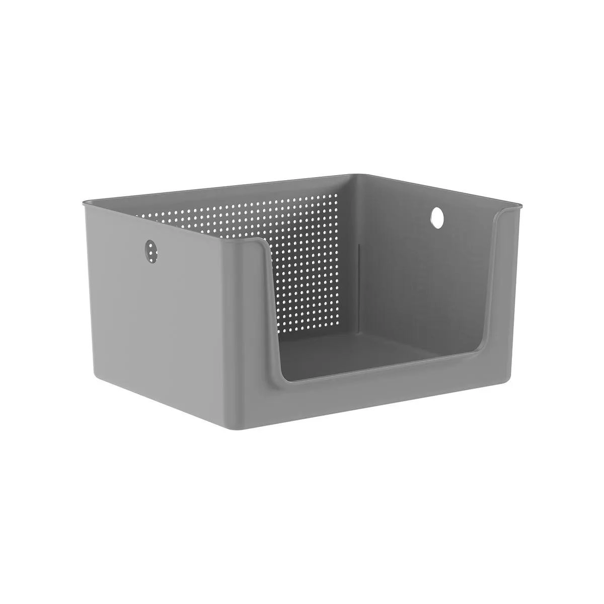 Cesto Organizador Flow Com Abertura Frontal Martiplast Ou- Chumbo 
