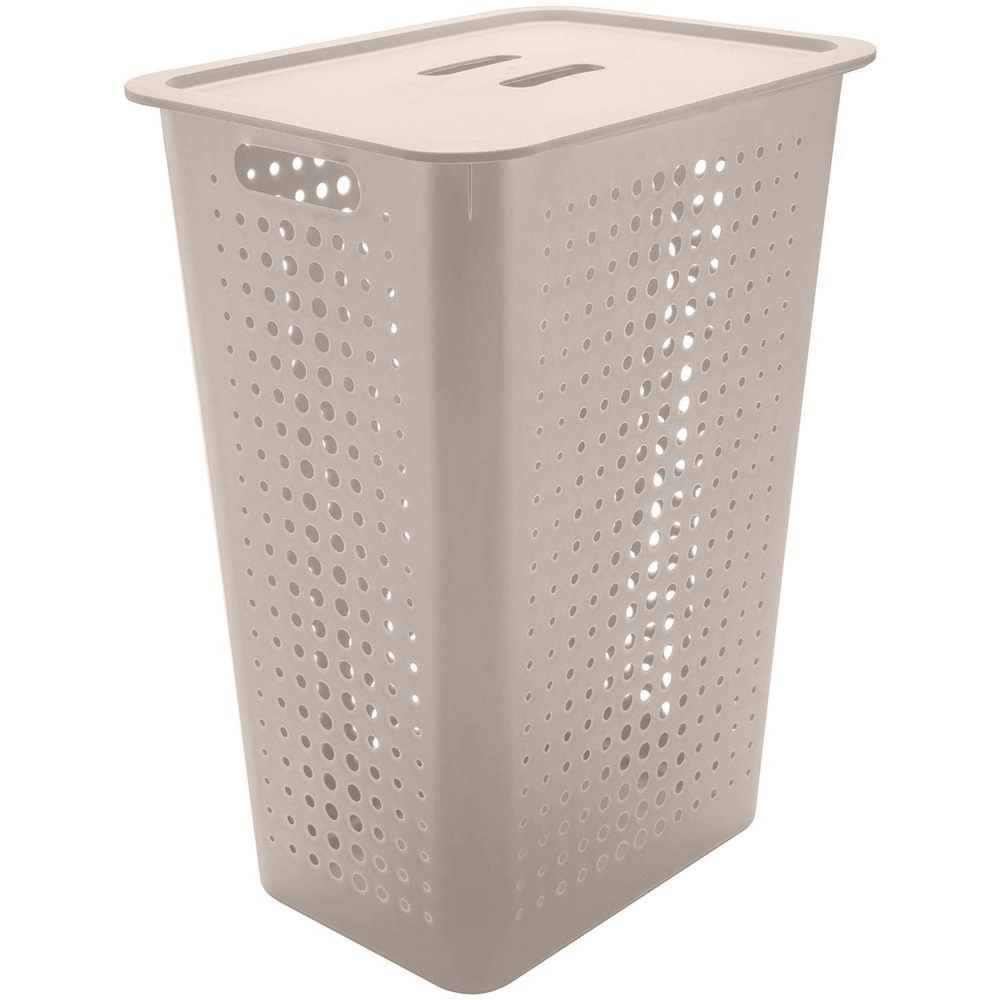 CESTO ROUPA CO570 BEGE FECHADO C/ TAMPA MARTIPLAST OU