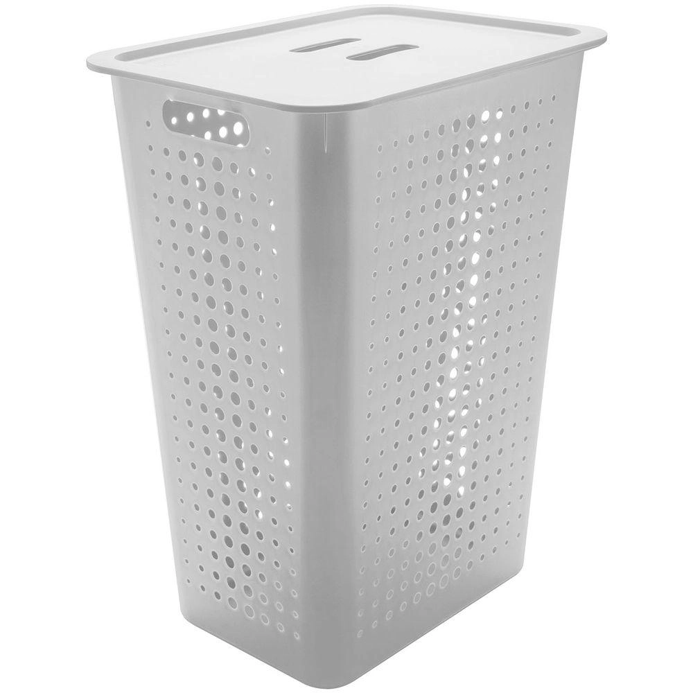 Cesto Roupa Co570 C/ Tampa Branco Martiplast Ou