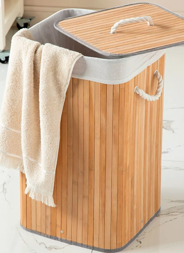 CESTO ROUPAS D1402 BAMBU RETANGULAR 40X30X58CM DOLCE HOME