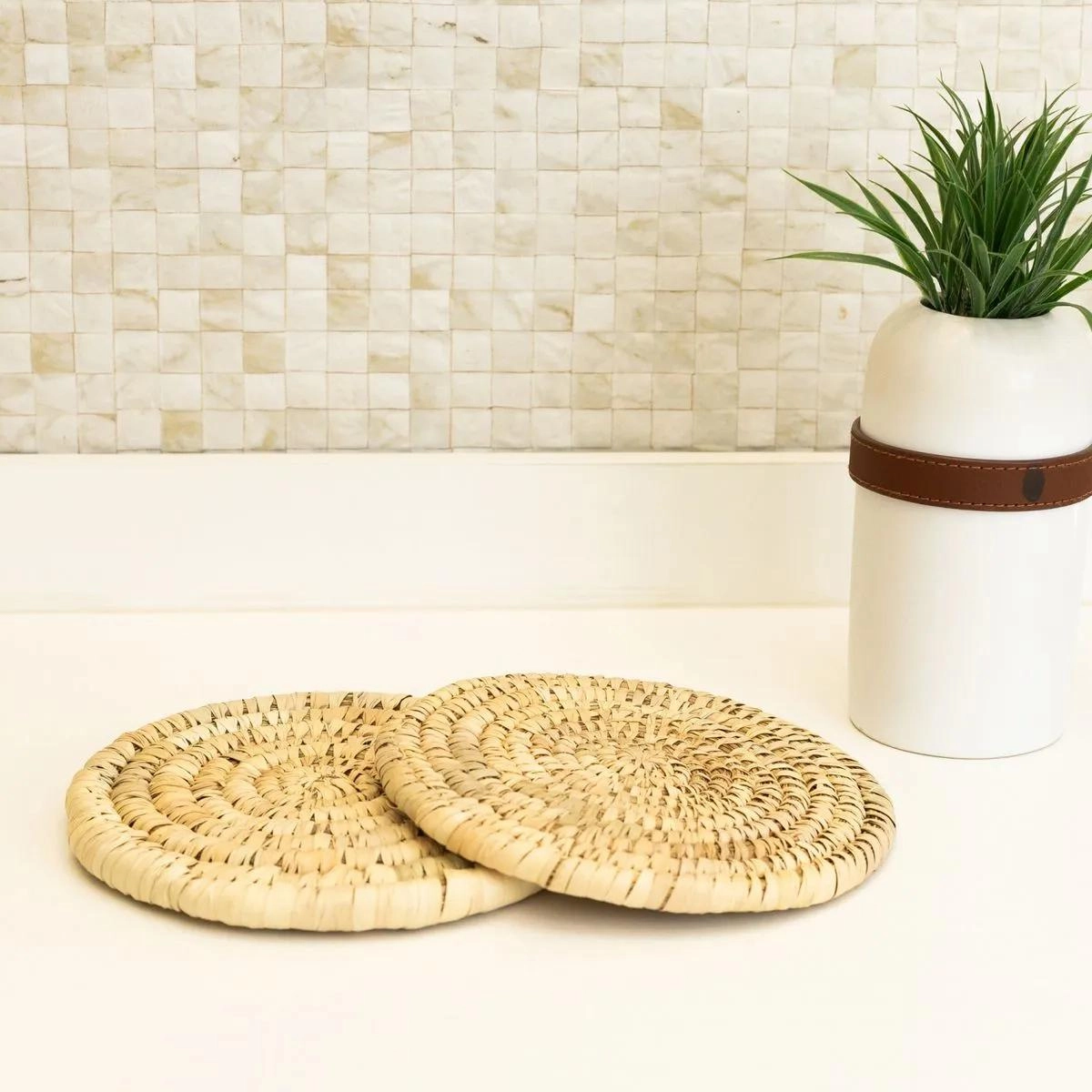 Conj 2 Descansos Panela Braid Fibra Natural Lyor Design