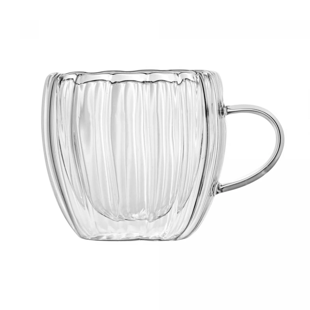 CONJ 2 XICARAS CAFE 5891 CLASSIC 80ML PAREDE DUPLA BOROSSILICATO LYOR DESIGN