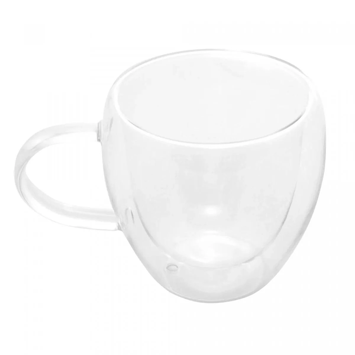 Conj 2 Xicaras Cha Parede Dupla Vidro Borossilicato Modern 250ml Lyor Design