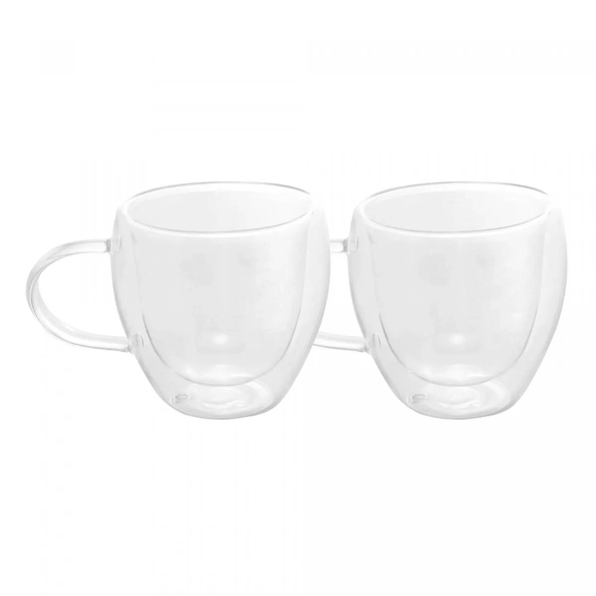 Conj 2 Xicaras Cha Parede Dupla Vidro Borossilicato Modern 250ml Lyor Design