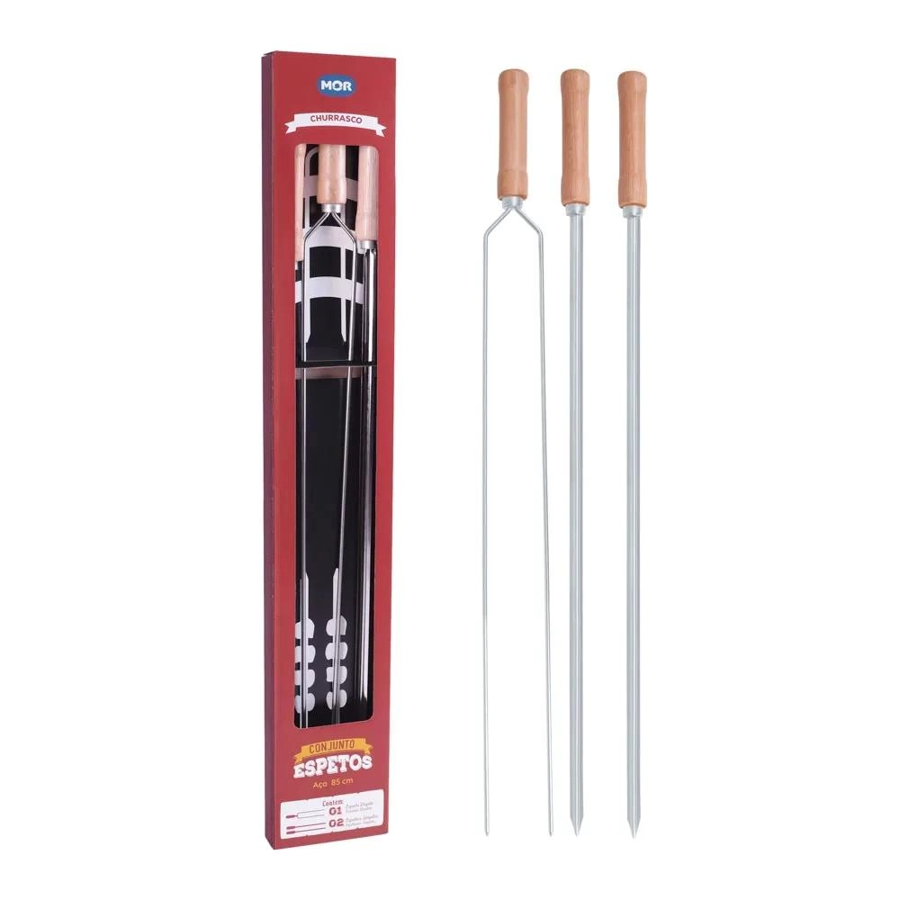 CONJ 3 ESPETOS 3304 ACO 85CM MOR