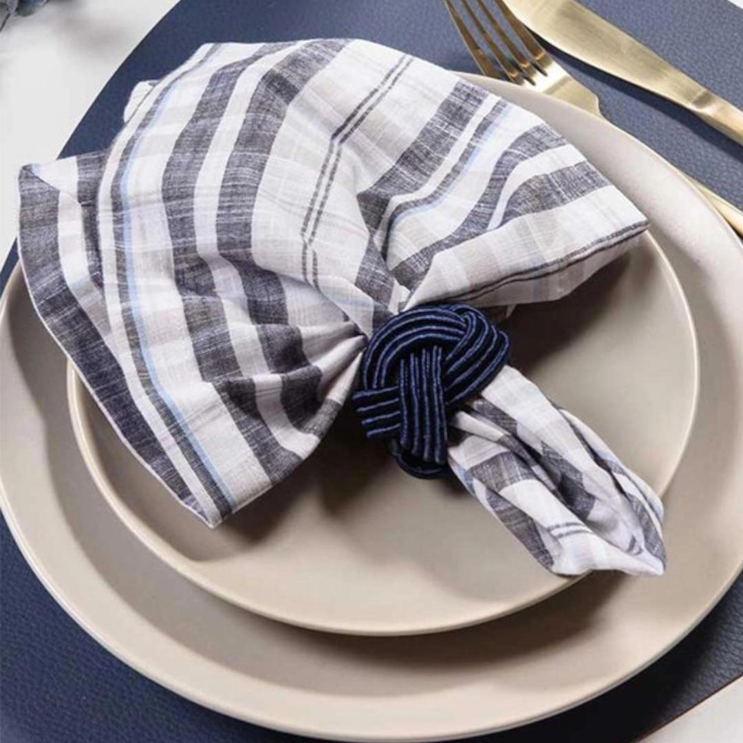 Conj 4 Argolas P/ Guardanapo Traccia Marinho Copa E Cia