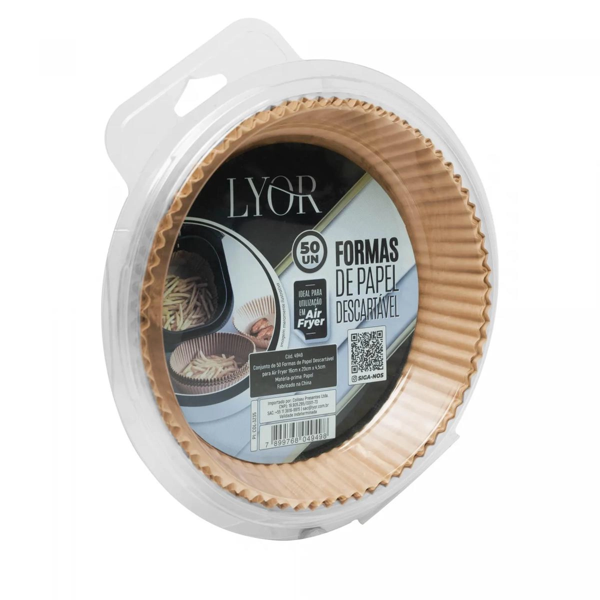 CONJ 50 FORMAS DESCARTAVEIS AIR FRYER 4949 16X20CM PAPEL LYOR DESIGN