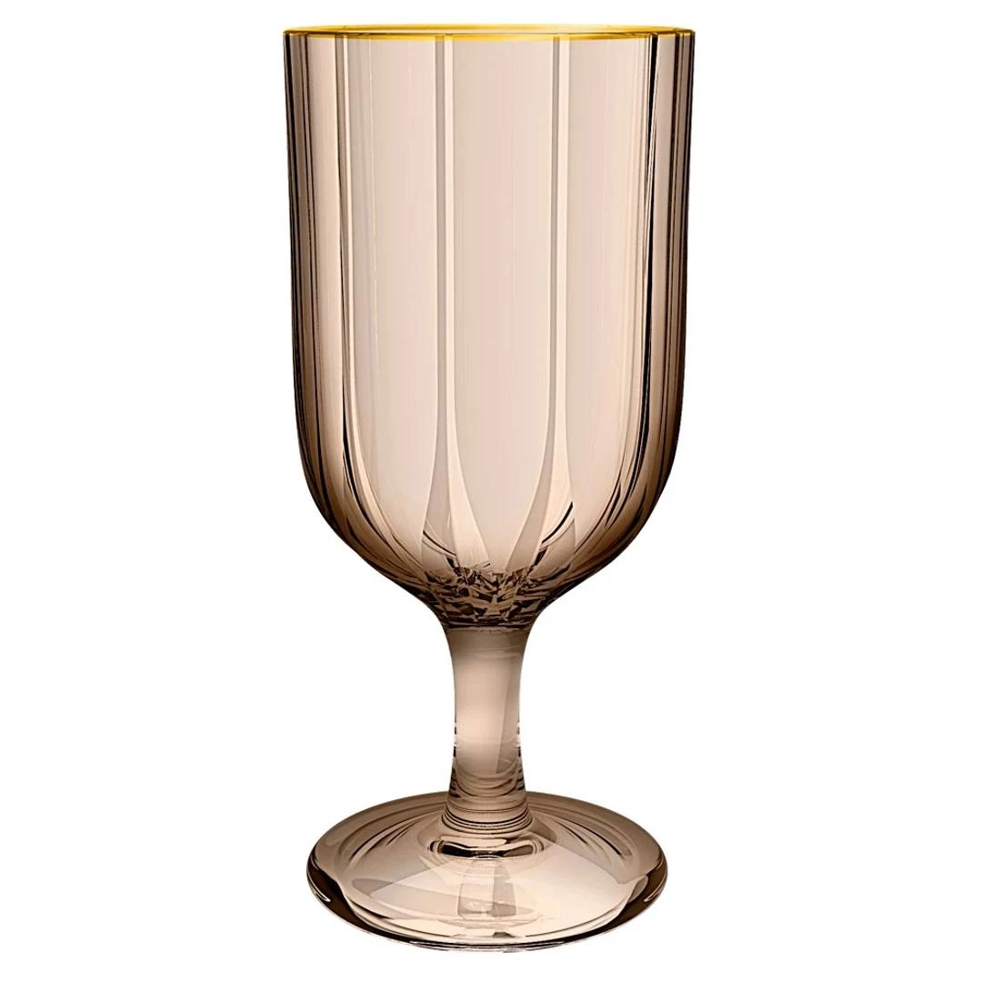 CONJ 6 TACAS 30858 REFINATTO 330ML CARAMELO C/ BORDA DOURADA VIDRO FULLFIT