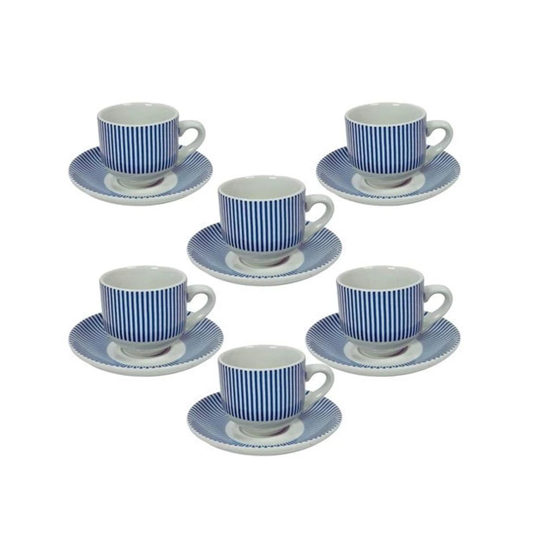 Conj 6 Xicaras Cafe Acqua 80ml C/ Pires Hercules Mundial