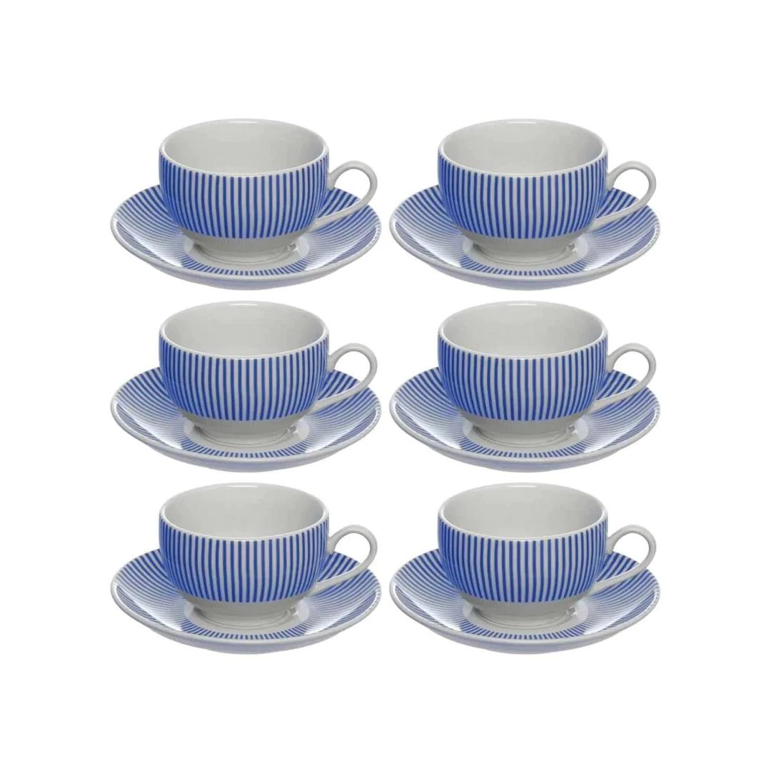 Conj 6 Xicaras Cafe Acqua 80ml C/ Pires Hercules Mundial