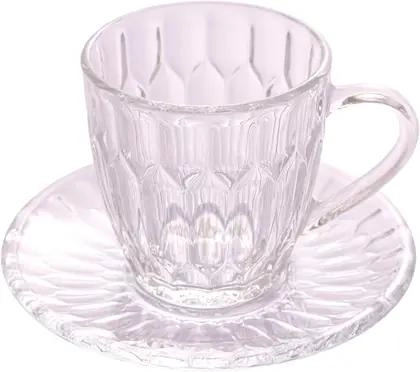 CONJ 6 XICARAS CAFE VD25009 MAJESTIC CLEAR 90ML C/ PIRES MIMO STYLE