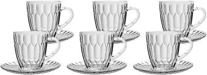 CONJ 6 XICARAS CAFE VD25009 MAJESTIC CLEAR 90ML C/ PIRES MIMO STYLE