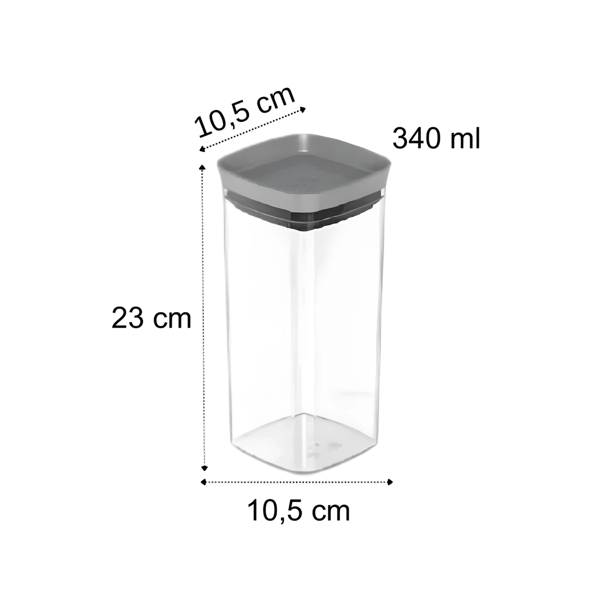 Conj 8 Potes Mantimento Hermetico Block 340ml Martiplast Ou- Chumbo 