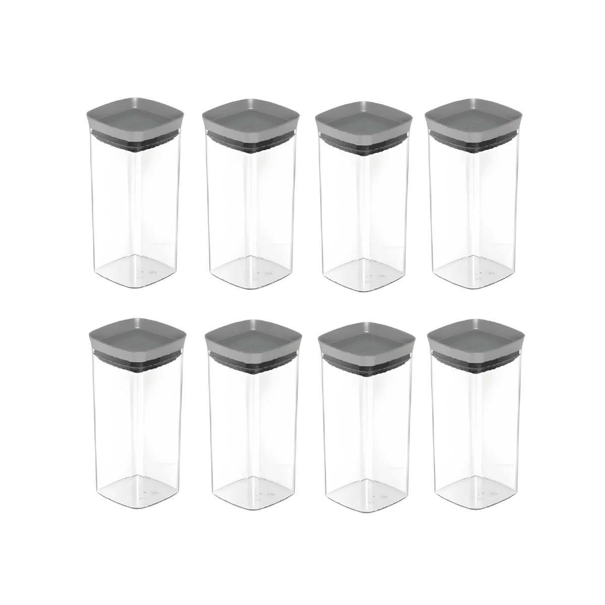 Conj 8 Potes Mantimento Hermetico Block 340ml Martiplast Ou- Chumbo 
