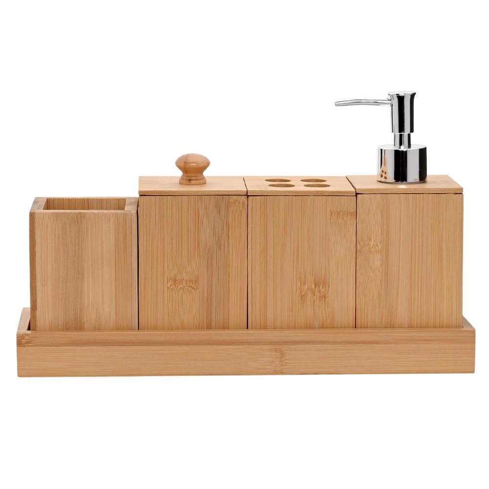 Conj Banheiro 5pcs Bm1505 Ecokitchen Bambu Mimo Style