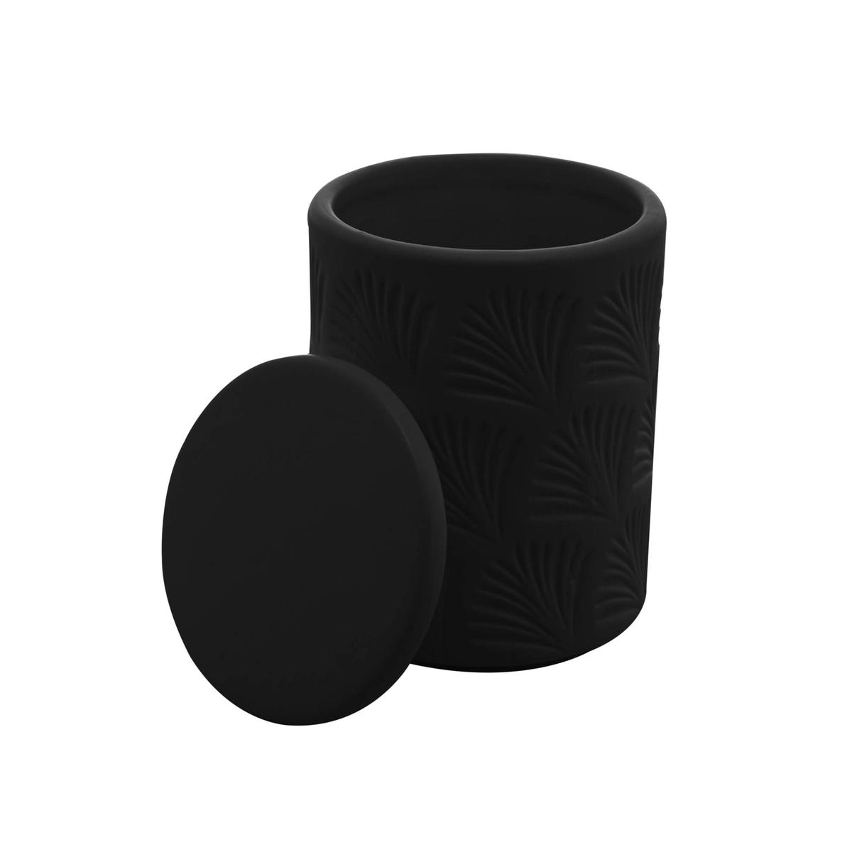 Conj Banheiro Leaf 2pcs Ceramica Rojemac- Preto 