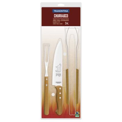 CONJ CHURRASCO 22399/075 3PCS CABO MADEIRA TRAMONTINA